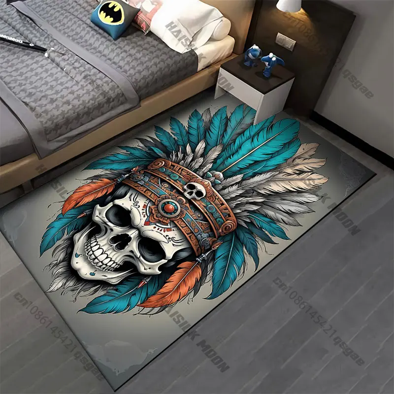 Colorful decorative feather headdress carpet Yoga living room room decor children's crawling mat doormat area rug
