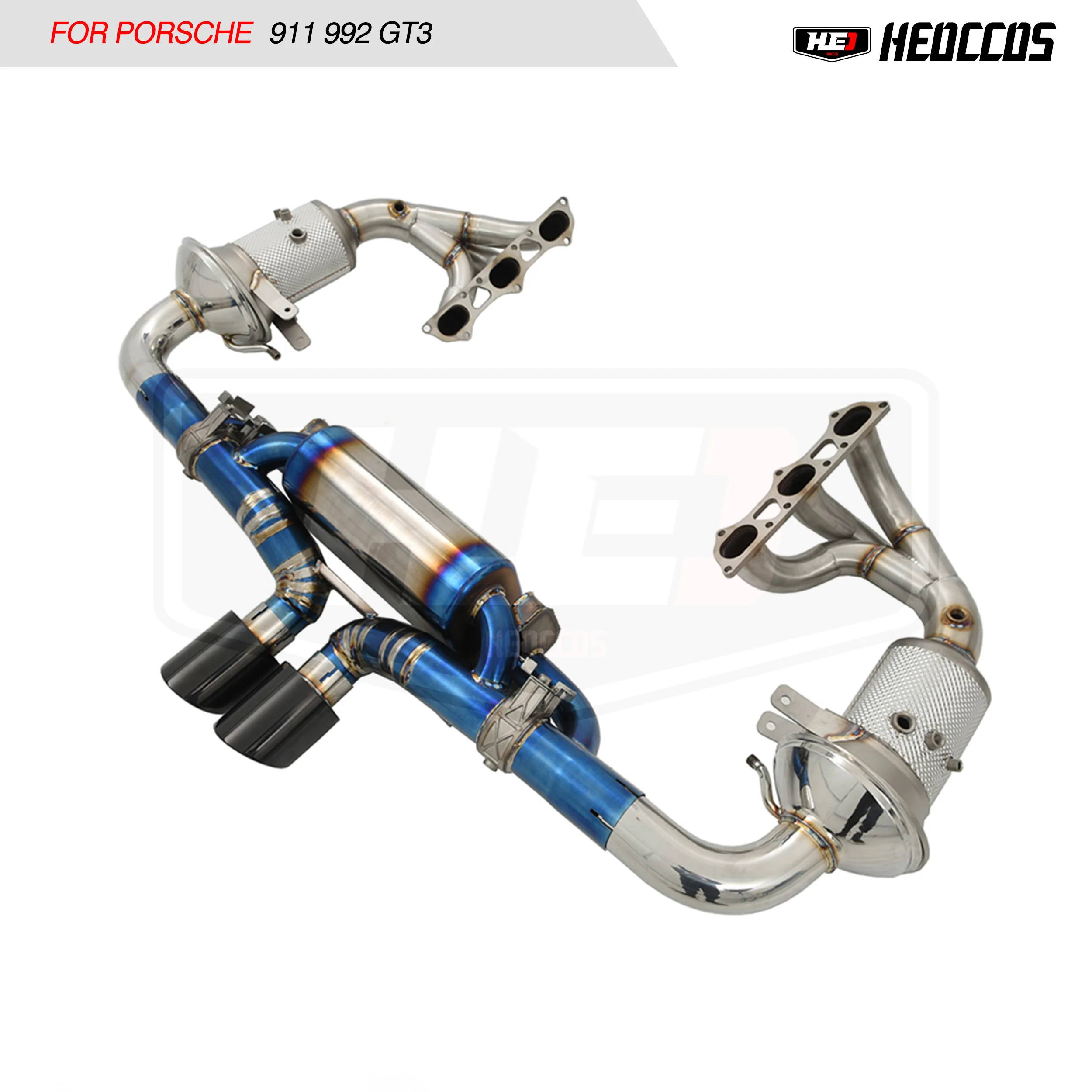 HEO Titanium alloy Exhaust Catback For Porsche 992 GT3 full Exhaust withoutcat manifo valve catbackld downspout