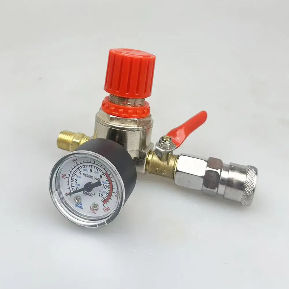 For For Yige Air Compressor Pressure Regulator Valve Assembly Pneumatic System Gauge Control Fitting Tool Kit
