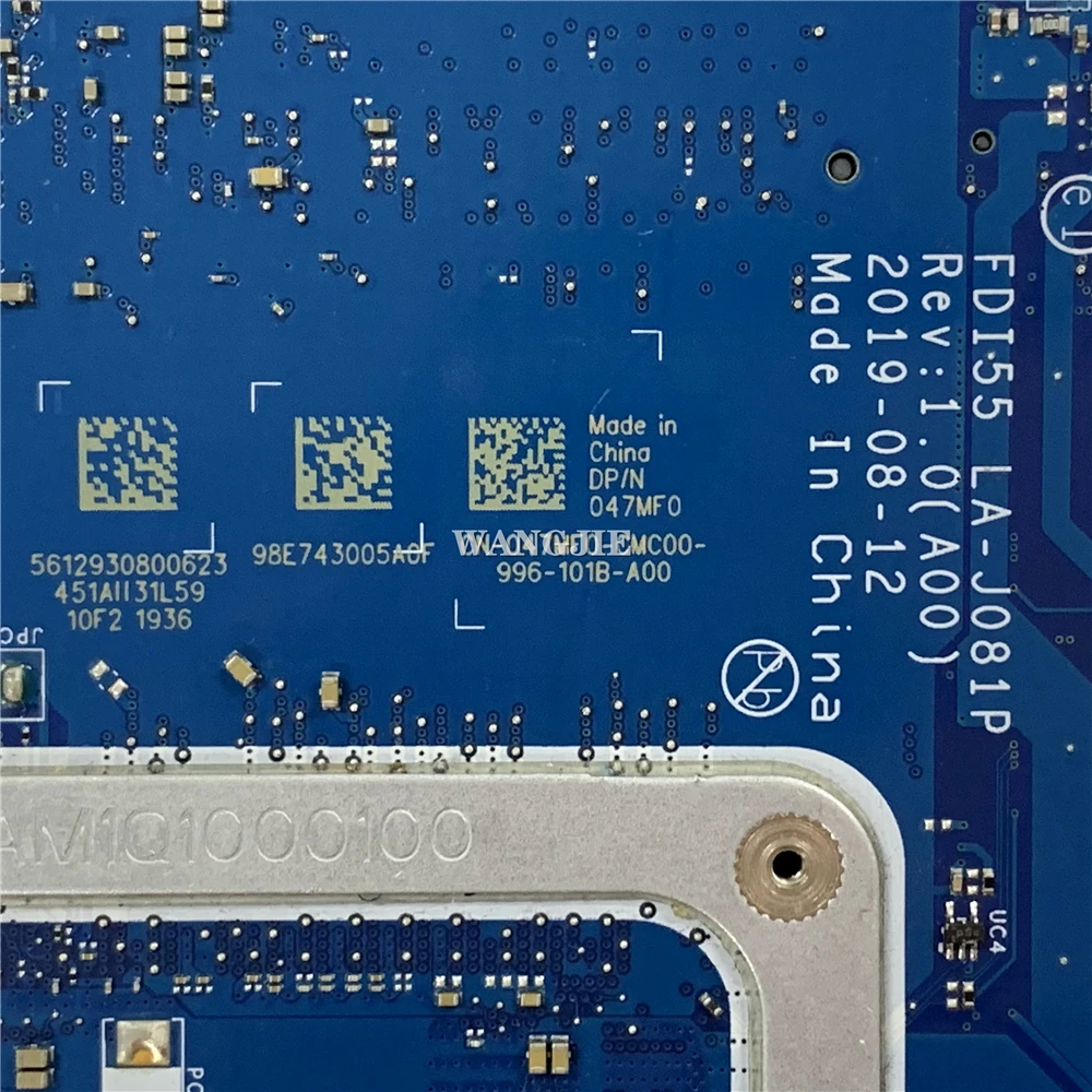 SRGKL-placa base de i5-1035G1 FDI55, LA-J081P, 047MF0, 47MF0, para Dell Inspiron 15 5593, ordenador portátil, SRGKL, CN-047MF0, CPU