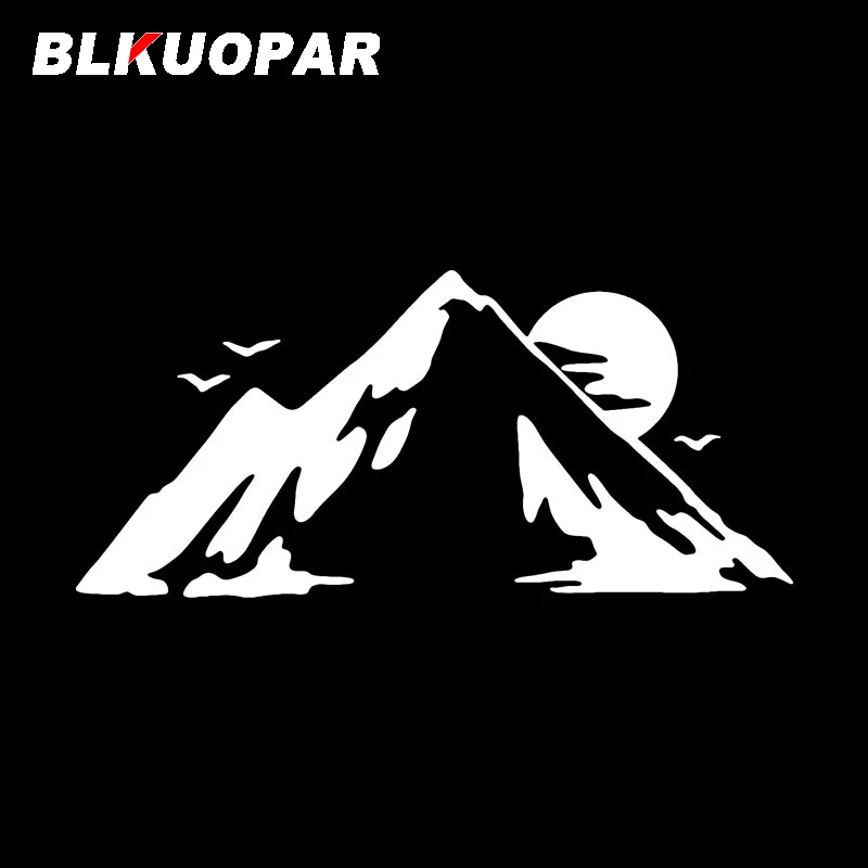 BLKUOPAR Mountain The Red Sun Rises In Sky Car Stickers JDM Anime Die-cut Waterproof Windshield Graphics Caravan Car Lable