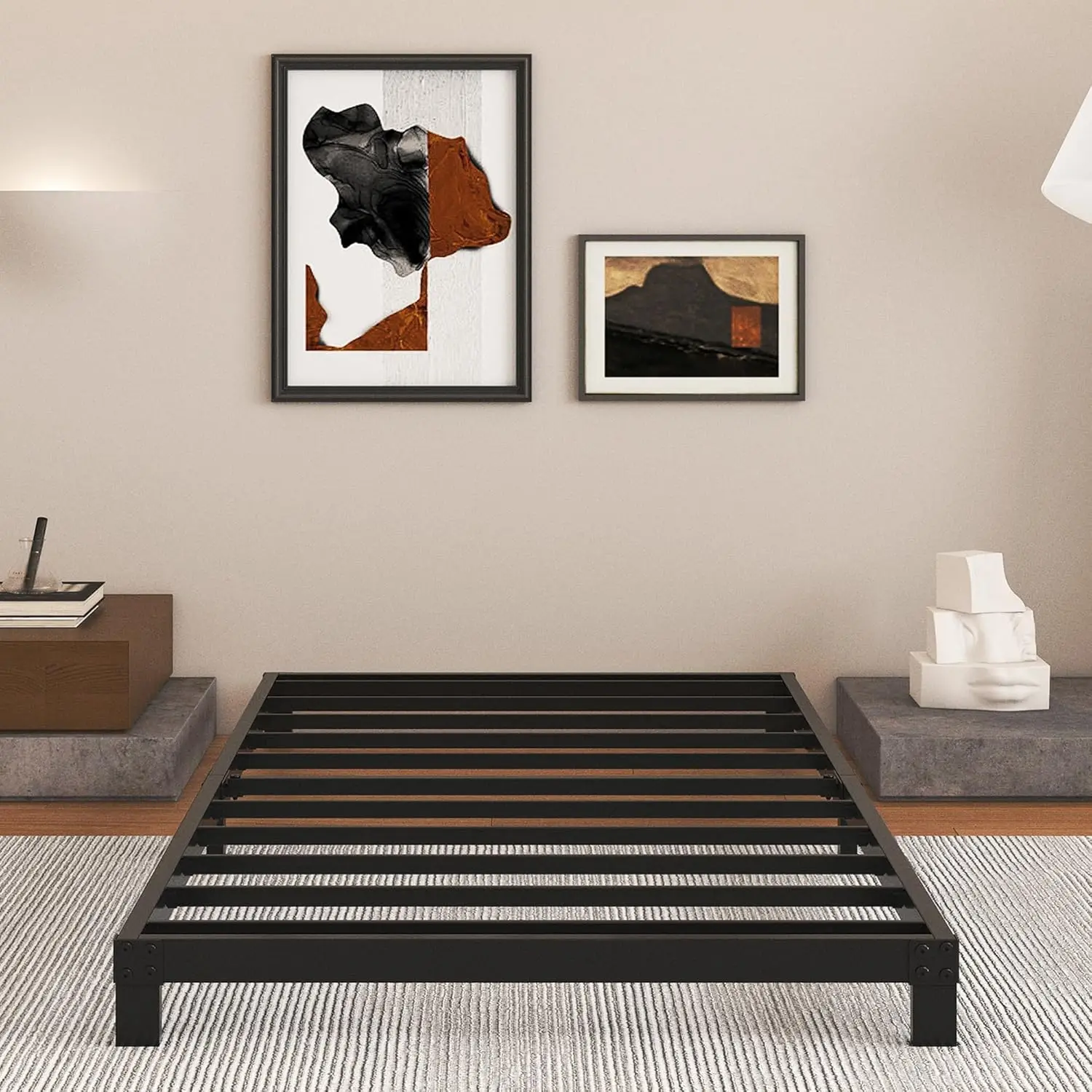

Low Profile Twin Bed Frame - Heavy Duty Steel, Easy Assembly, Noise Free, No Box Spring Needed