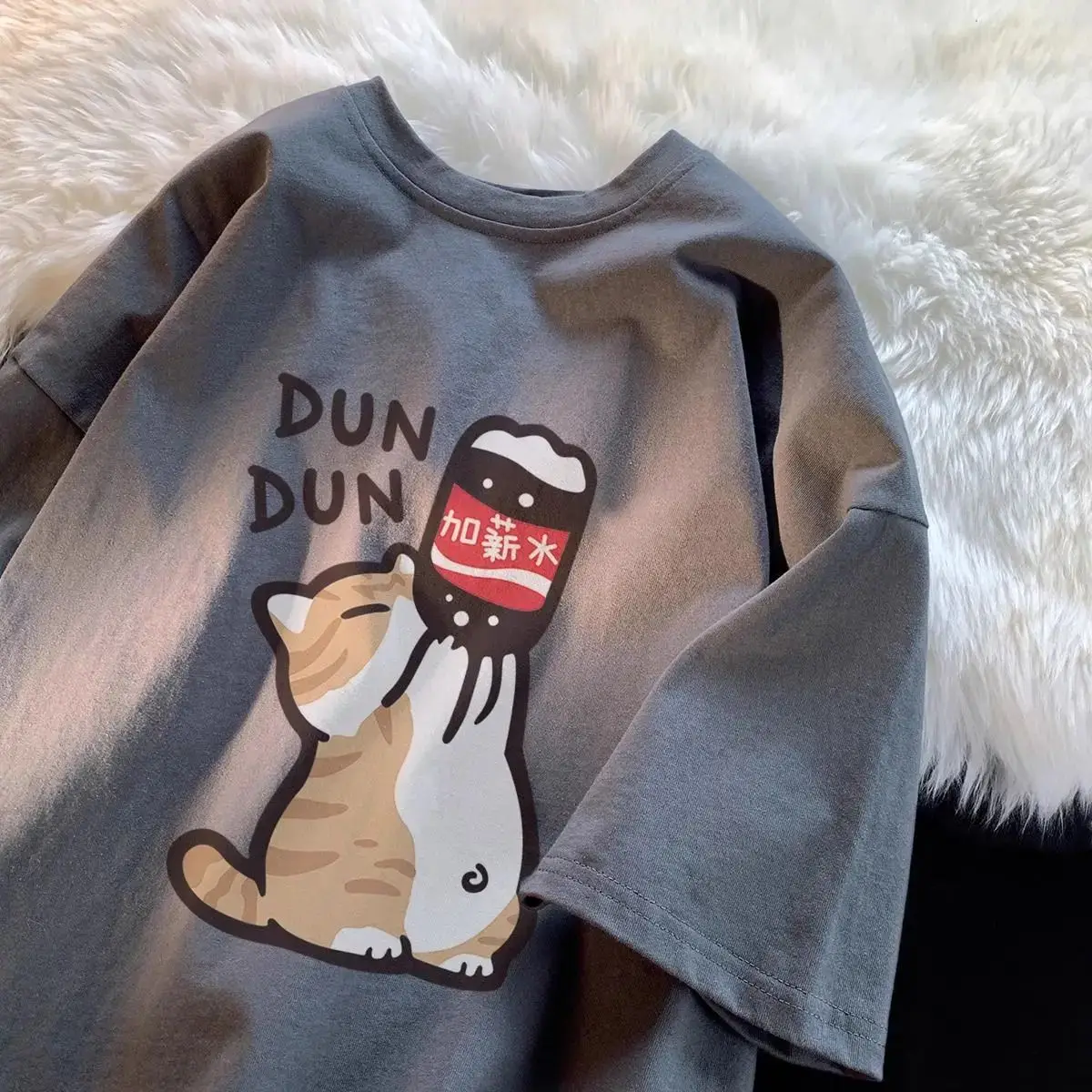 

Cotton ort Sve T-irt Men Women Summer 2024 New Simple Sle Ultra Slim Fit Nine Sve Length Henry Collar Youth Trend