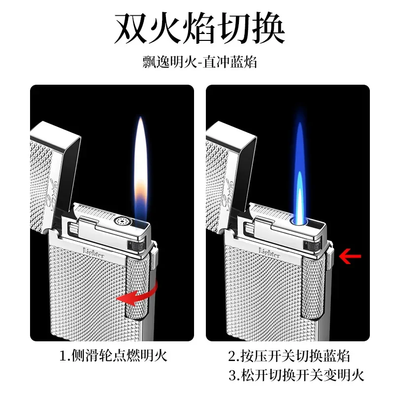 2027 Creative Metal Inflatable Lighter with Dual Flame Options Personalized Resin Series Men's Gift Item