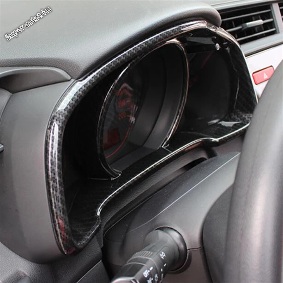 자동차 대시 보드 계기판 스크린 프레임 장식 커버 트림, 혼다 FIT JAZZ 2014 - 2020 ABS 탄소 섬유/매트 액세서리