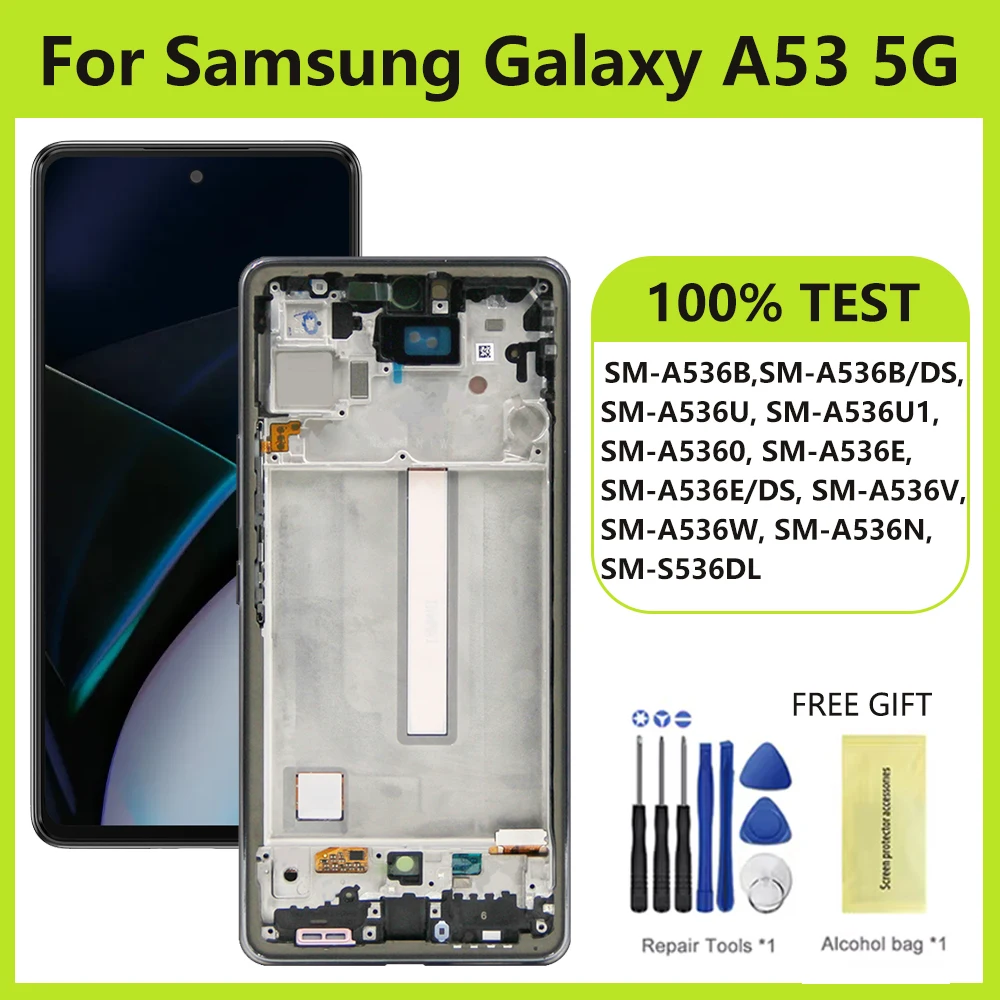 AMOLED For Samsung Galaxy A53 5G LCD Display Touch Screen Digitizer For Samsung A53 5G Display SM-A536B/DS SM-A536E/DS LCD