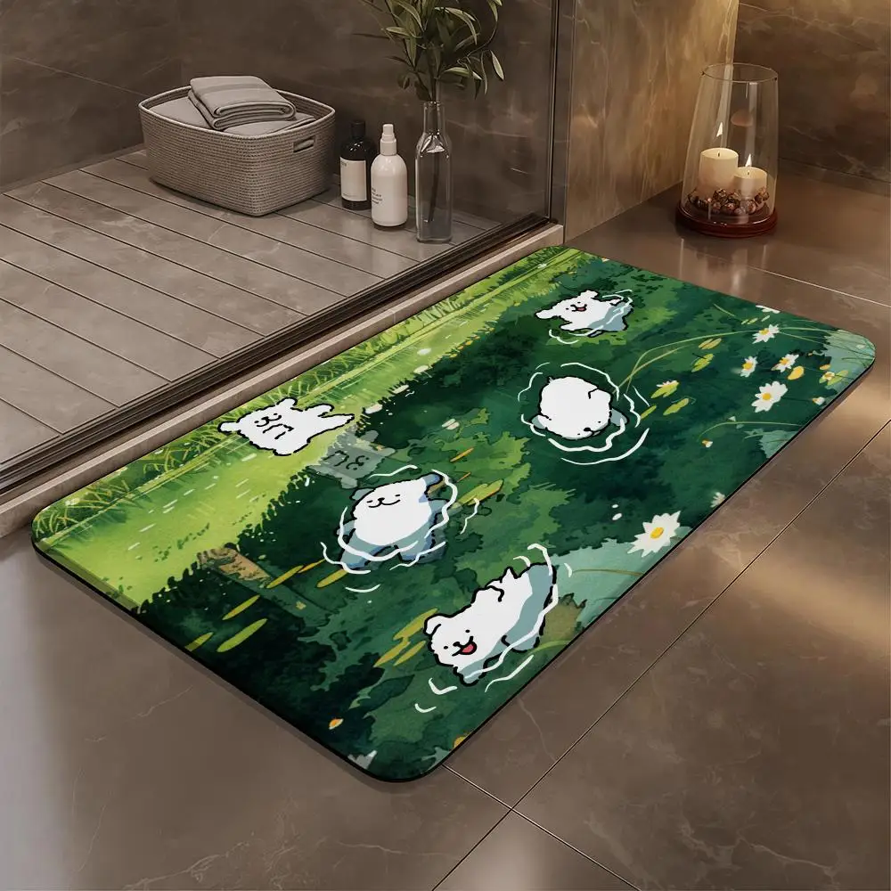 

Line Puppy Floor Mat Bathroom Soft Diatomaceous Mud Floor Mat, Bathroom Absorbent Foot Mat, Toilet Sink, Bedroom Mat, Carpet