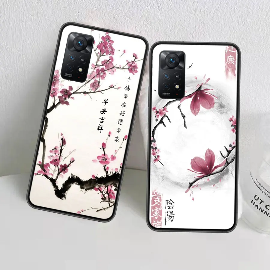 Cherry Blossom Tree Phone Case For Xiaomi Redmi Note 12 Plus 12S 11 11T Pro 5G 11E 11S 4G 10 10S 9 9S 9T 8 8T 7 Cover Shell Coqu