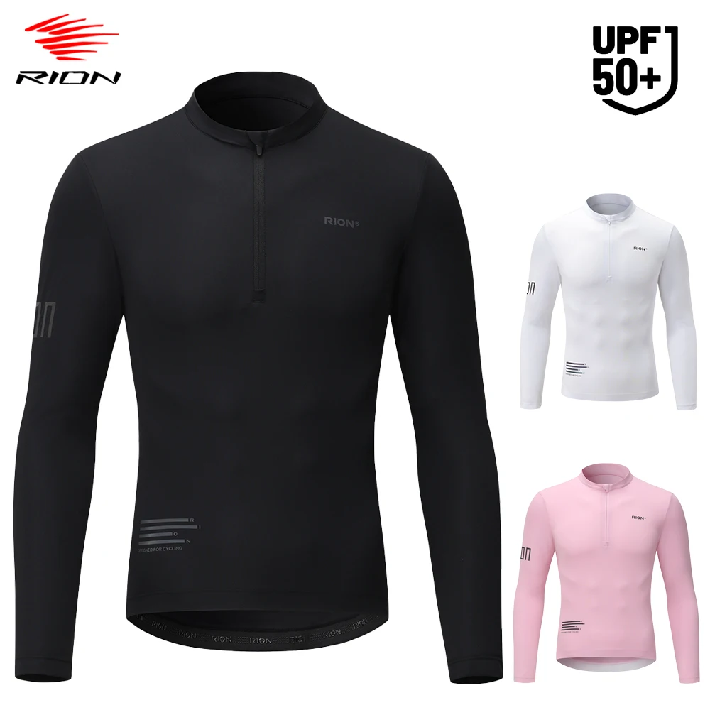 

RION Men's Cycling Jersey Long Sleeves MTB Jerseys Bike Shirts UPF 50+ Sun Protection Pro Team Uniform Mountain Bicycle Clothing