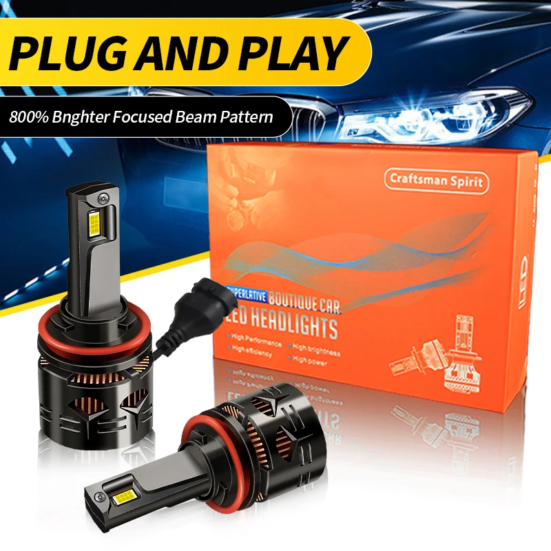 2PCS White LED H8 H11 Bulb For Buick Enclave 2008-2012 2009 2010 Front Fog Lamp Light Bulb 30000LM Plug and Play Car Accessories