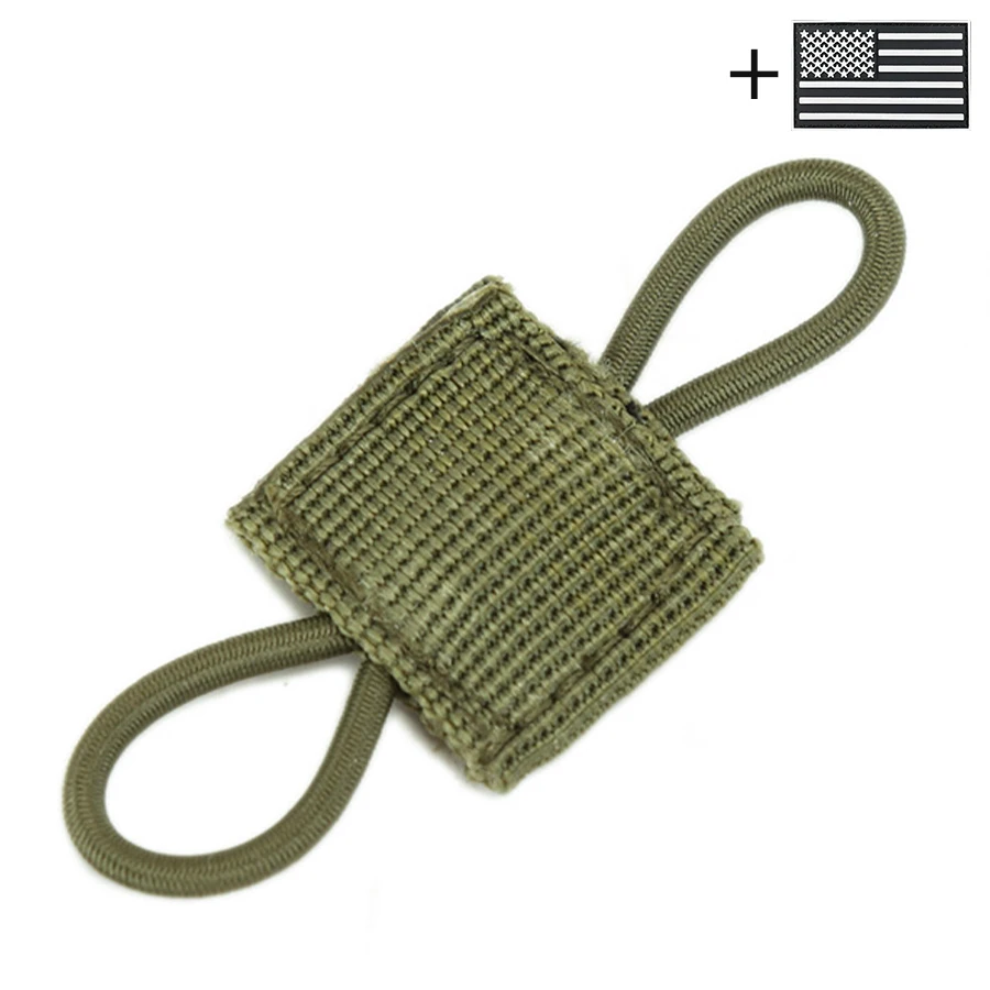 Outdoor elastic fixed buckle backpack MOLLE mounting tool with flashlight, data cable storage strap