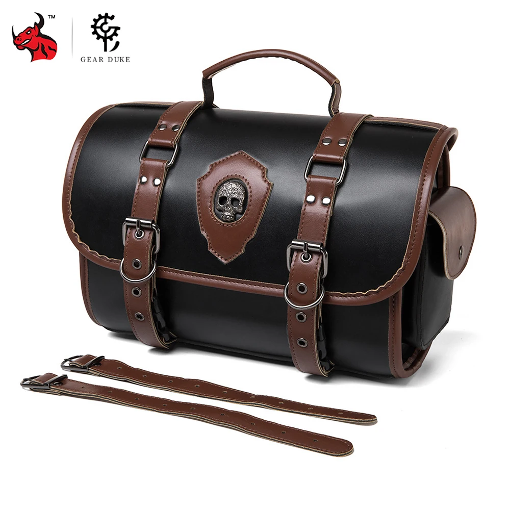 

Retro Motorcycle Leather Saddlebags Waterproof Pouch Storage Case Side Luggage Tank Suitcase Bag Universal Motorcycle Equipment