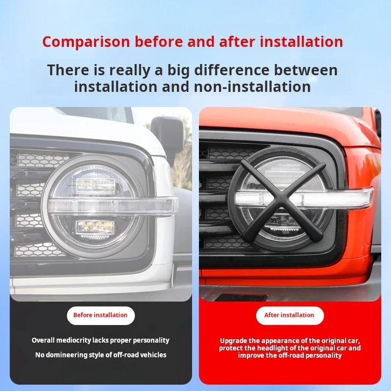 YUNV Protective Cover for Tank 300 ABS Light Frame Trim Protector Exterior Lighting Accessories Anti-Scratch Protection Accessor