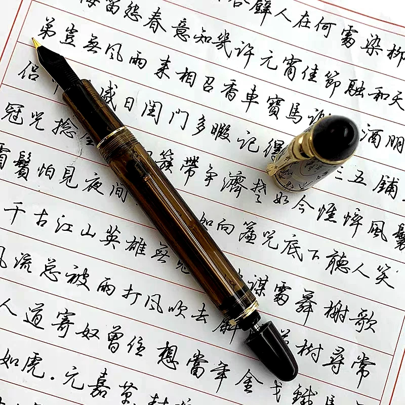 Luksusowy pióro wieczne Wingsung 699 z funkcją napełniania próżniowego, akrylowe, transparentne tuleje, do biura i biznesu, pióra do pisania tuszem z pudełkiem prezentowym. — zdjęcie produktu 5