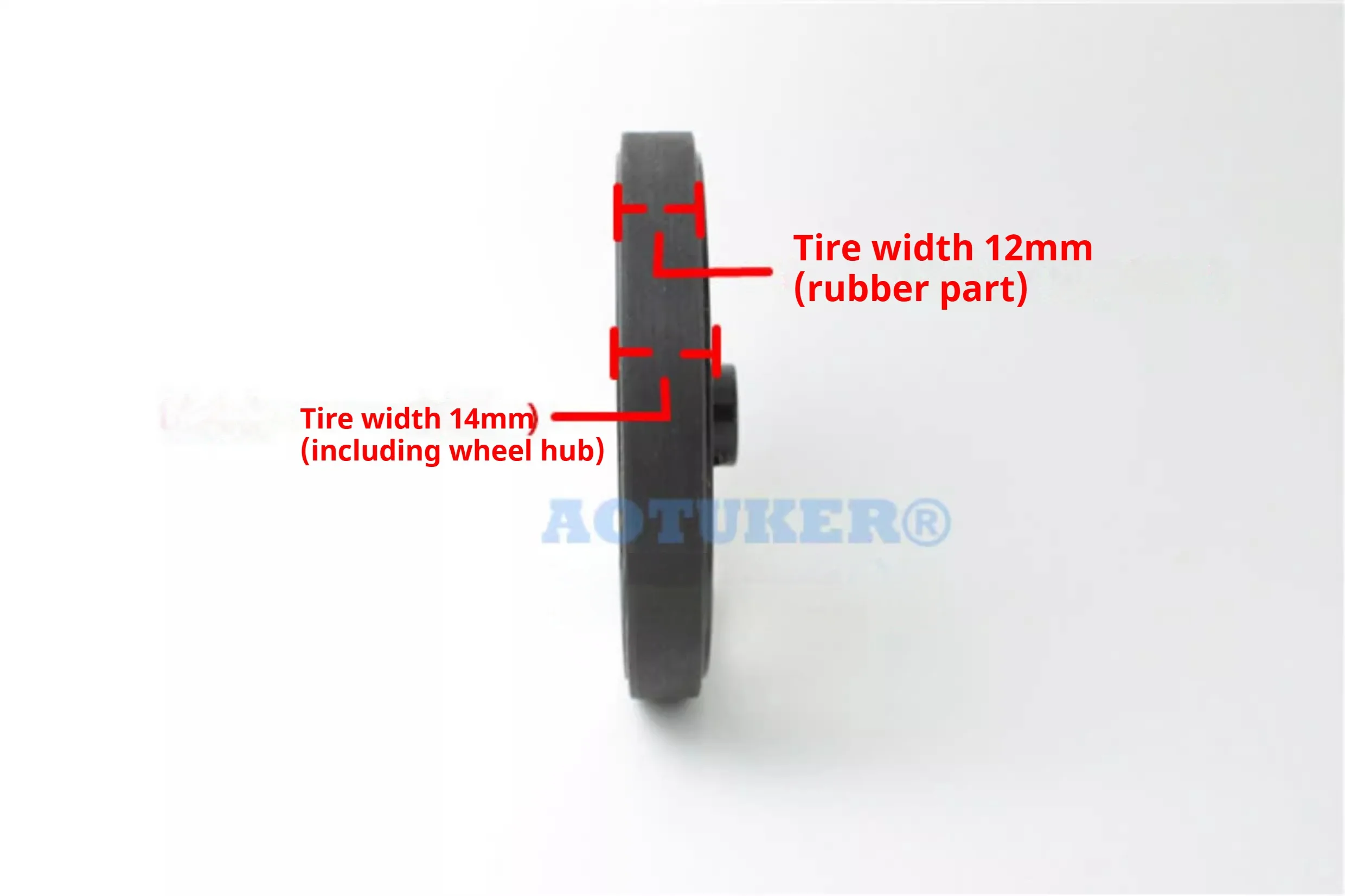 Encoder Wheel, Industrial-Grade Aluminium Alloy, 300 mm Circumference, 6/8 Teeth, Black Rubber-Coated, Non-Slip