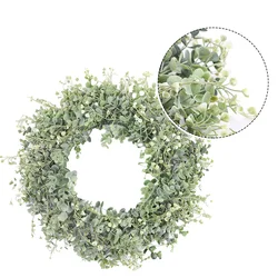 50CM Eucalyptus Wreath Front Door Wreath Green Leaves Wreath Spring Door Wreath Outdoor Artificial Greenery Hanging Wreath
