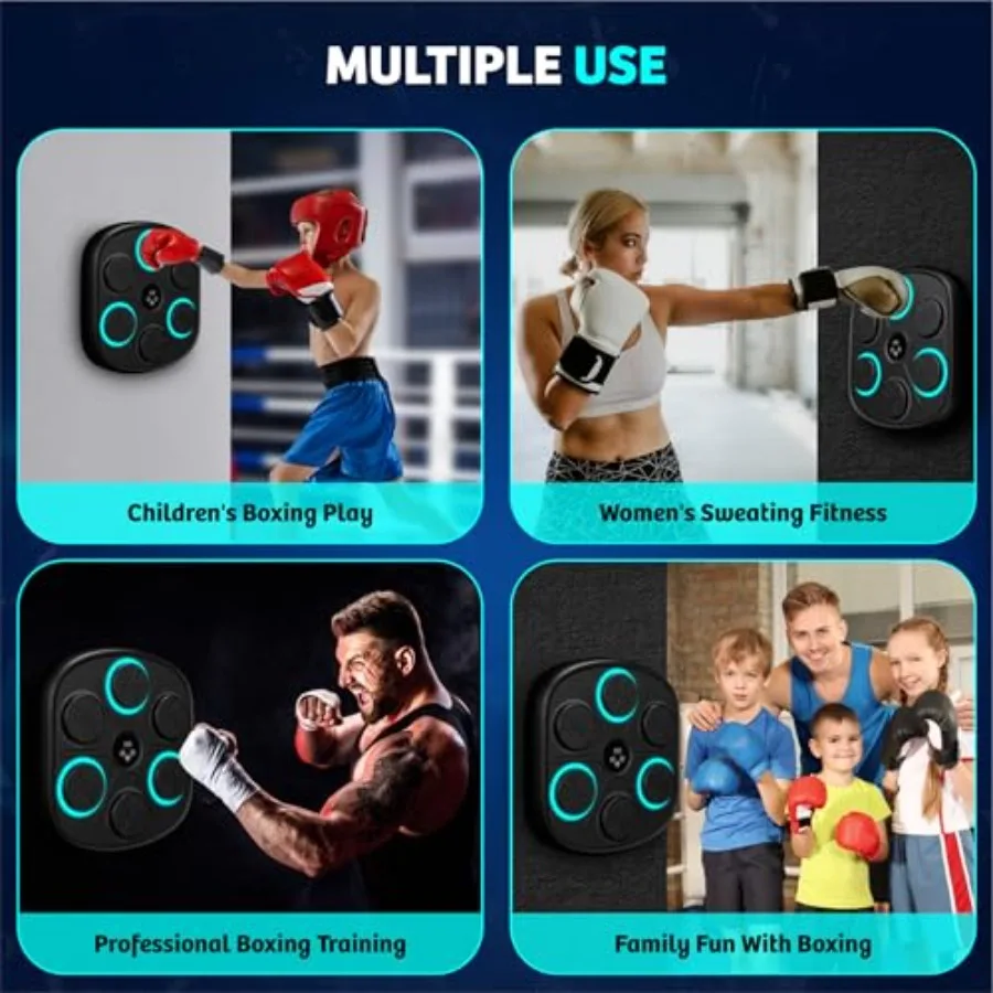 2024 آلة الملاكمة الموسيقية الذكية مع قفازات بلوتوث المثبتة على الحائط اللكم الهدف مدرب اللياقة البدنية المتقدم للمنزل والمكتب أو G