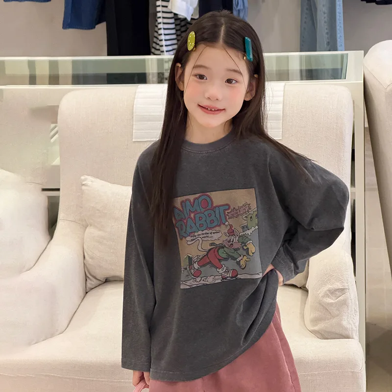 Children New Fashionable Vintage Craft Casual Loose Base Shirt Comfortable Casual Top Boutique Clothing