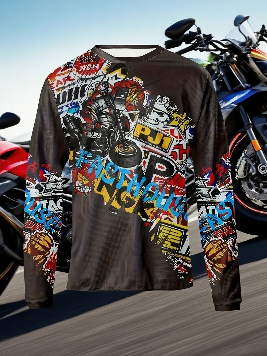 

Men's Off Road Long Sleeved Sports Motorcycle MTB Cycling Racing Downhill Cycling Jersey Sportswear Loose Comfortable Clothing