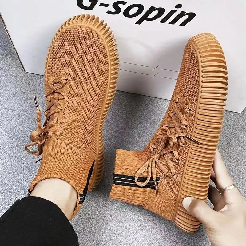 New Men's Vulcanized Shoes Fashion Design Casual Shoes for Men Thick Sole Breathable Flat Sole Sneakers Zapatillas De Deporte