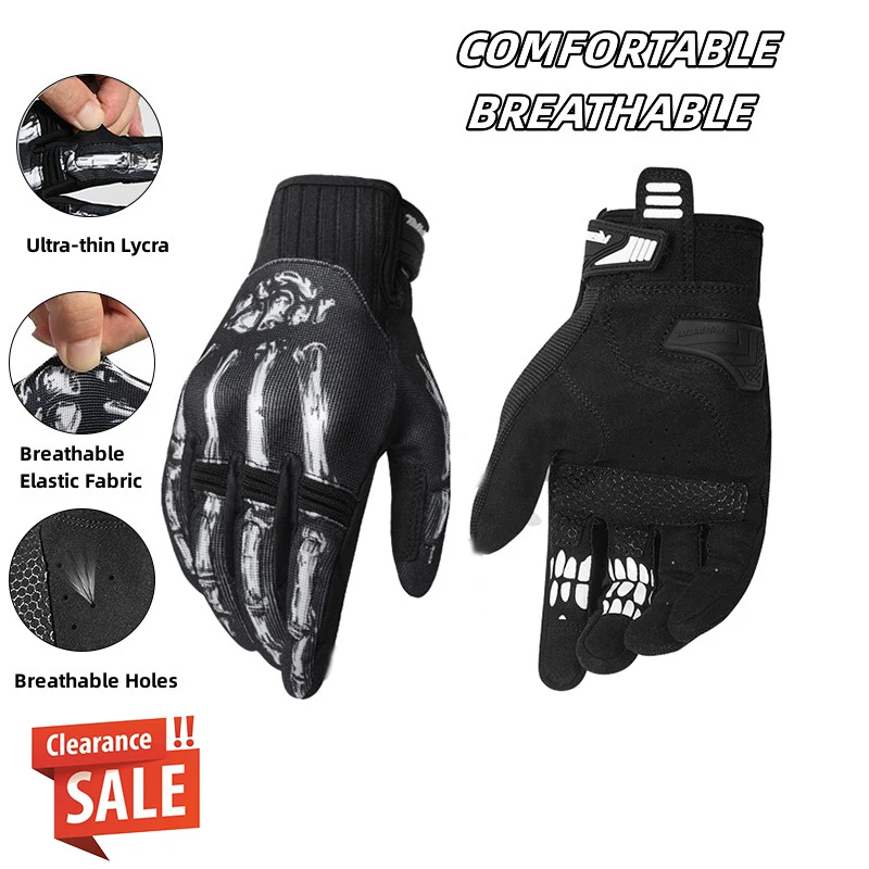 

Bone Festival Motorcycle Gloves Anti Vibration Motorcycle Gloves Outdoor Sports Personalized Touchscreen Motocross Guantes Glove