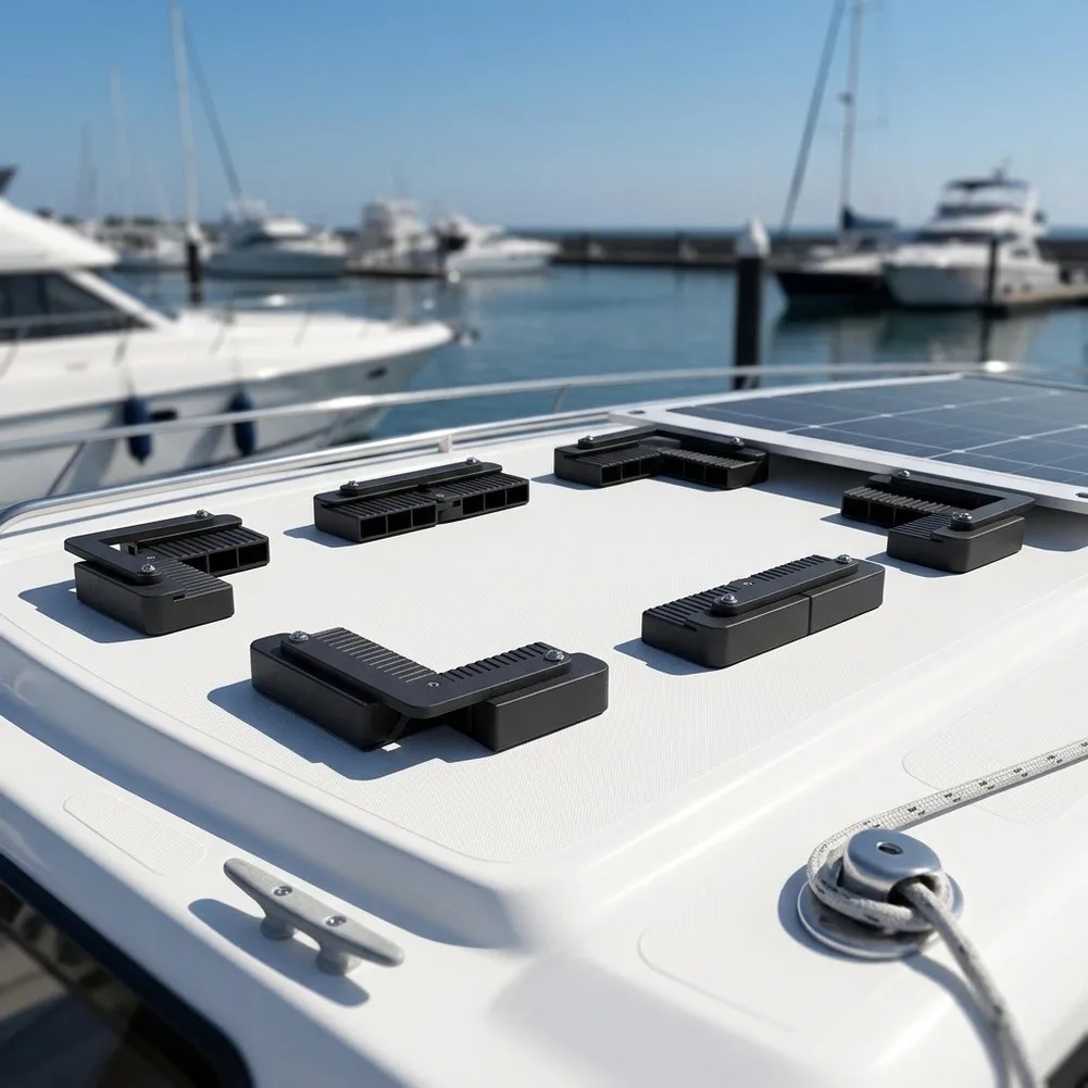 6pcs Mounting Solution for Flexible Solar Panels Designed for Yacht Cockpit Areas and RV Roof Storage Compartments