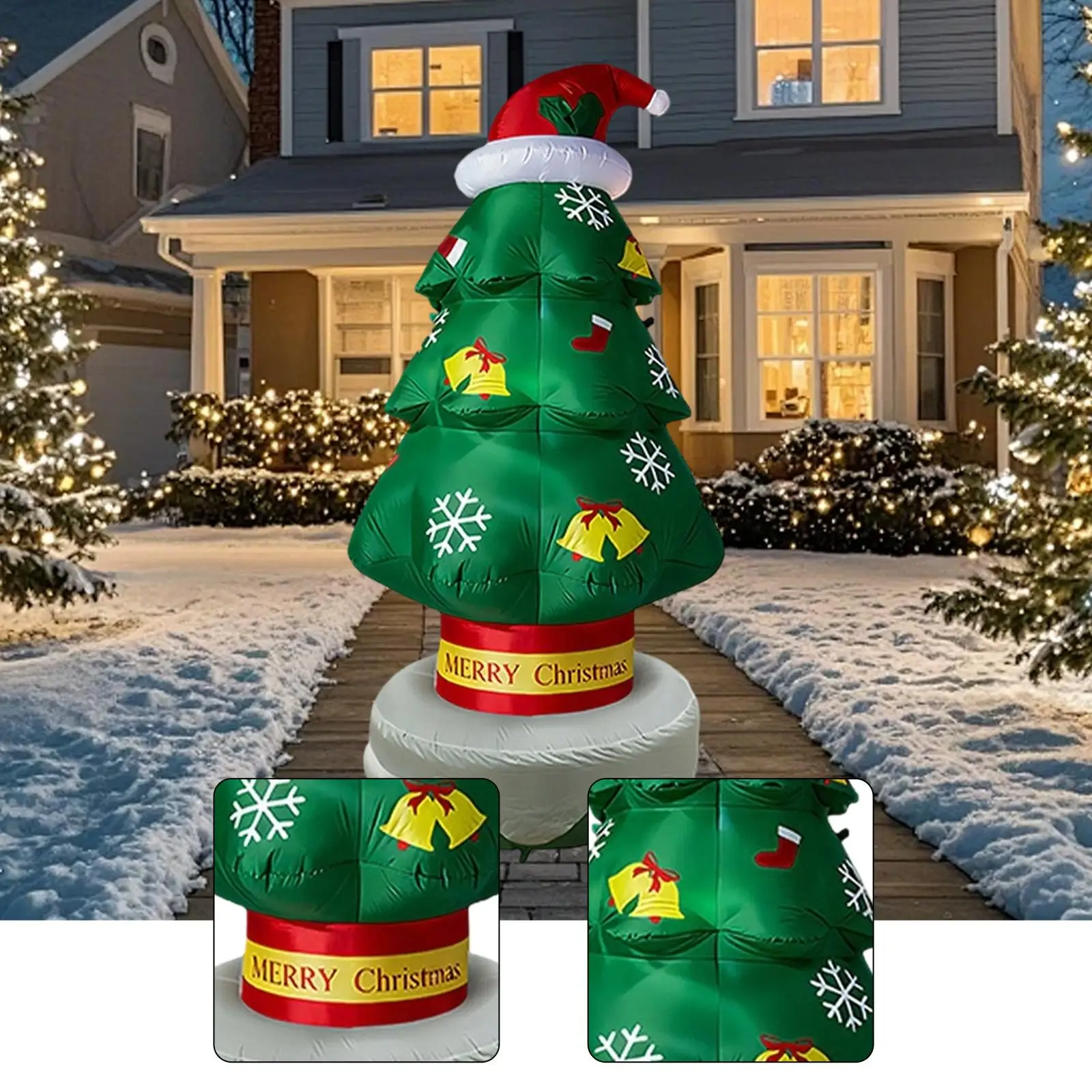 Inflatable Christmas Decoration Adorable,7ft,Weatherproof,Luminous Xmas Inflatable Decor,Blow,Yard Decoration,for Outside Garden