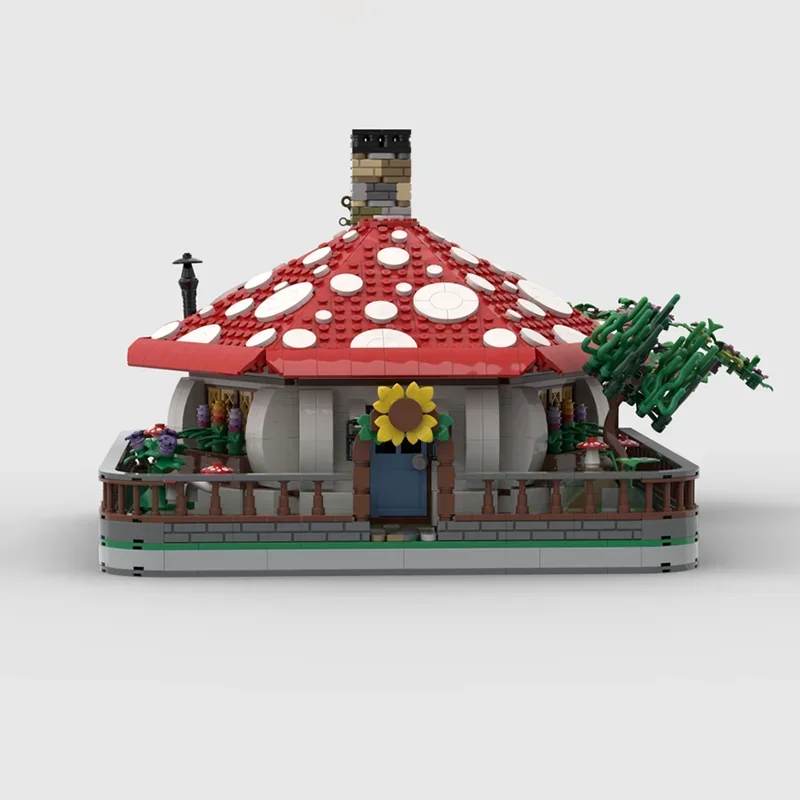 City Street View Modello Moc Mattoni da costruzione Modello di casa dei funghi Tecnologia Blocchi Regali Natale Costruzioni Giocattoli Assemblaggio fai-da-te