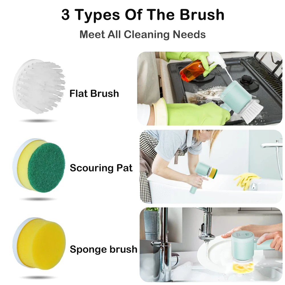 Power Electric Cleaning Brush Shower Scrubber Drill Brush Electric Spin Scrubber For Cleaning kitchen Bathroom Floor Window