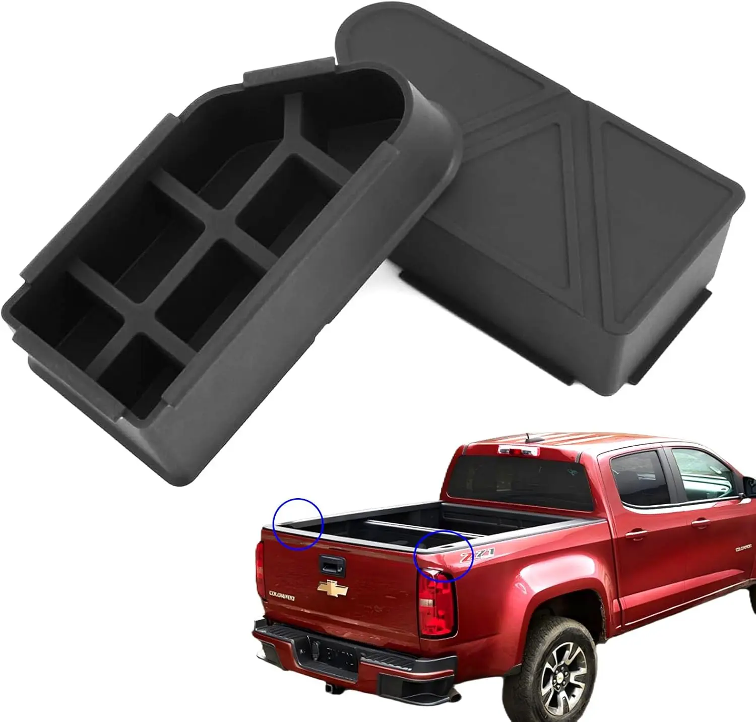 2pcs Upgraded Silicone Bed Rail Stake Pocket Covers for Chevy Colorado/GMC Canyon 2023-2026 Truck Rear Caps Bed Rail Holes