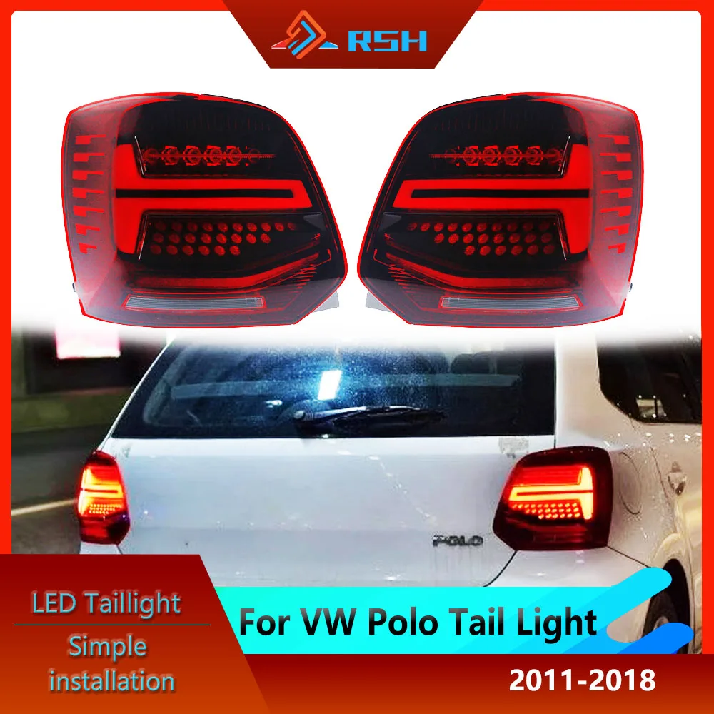 

Car Tail Light For VW POLO 2011-2018 Modified Ttaillight Assembly LED Brake Reverse Light Flow Turn Signal Volkswagen Rear Lamp