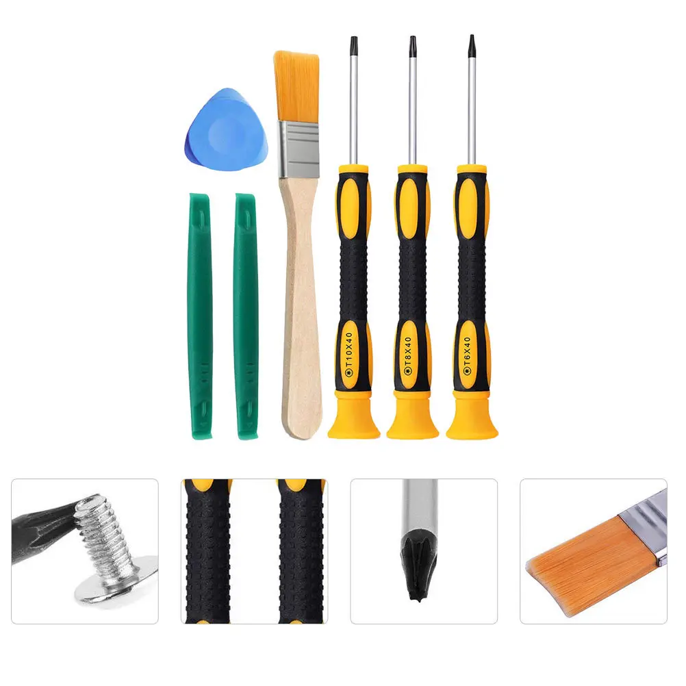 

7Pcs Gamepad Pry Tool Set Skid Resistant Grip Ergonomic Handle Repair Kit for Gaming System Maintenance and Phone Tablet Opening