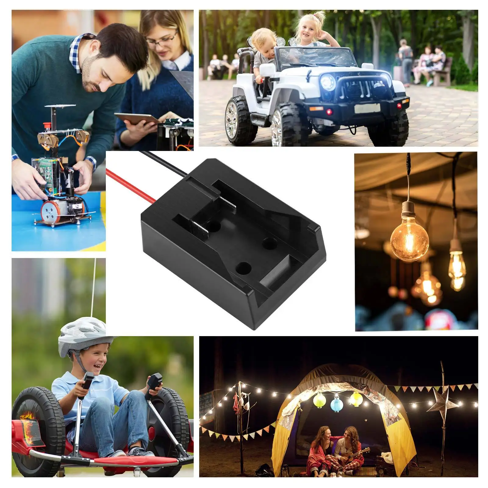 Adaptador de batería para Milwaukee, conector de alimentación de batería de iones de litio de 18V con cables de 14 Awg, interruptor de E/S, herramienta eléctrica DIY