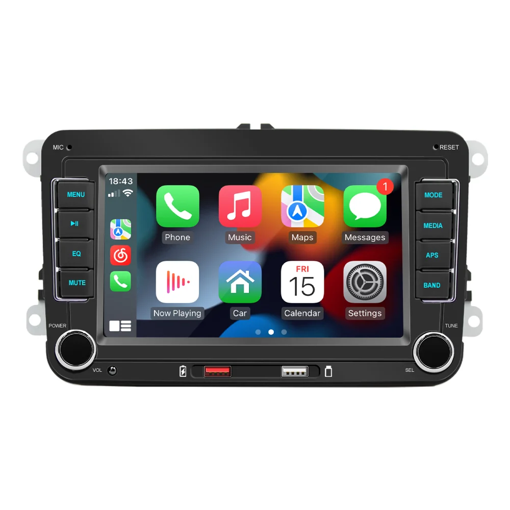 MEKEDE 7 "2 Din Autoradio CarPlay Android Auto Stereo Audio Voor Volkswagen/Seat/Skoda/Passat/Golf/Polo Auto Media Video BT RDS - afbeelding 2