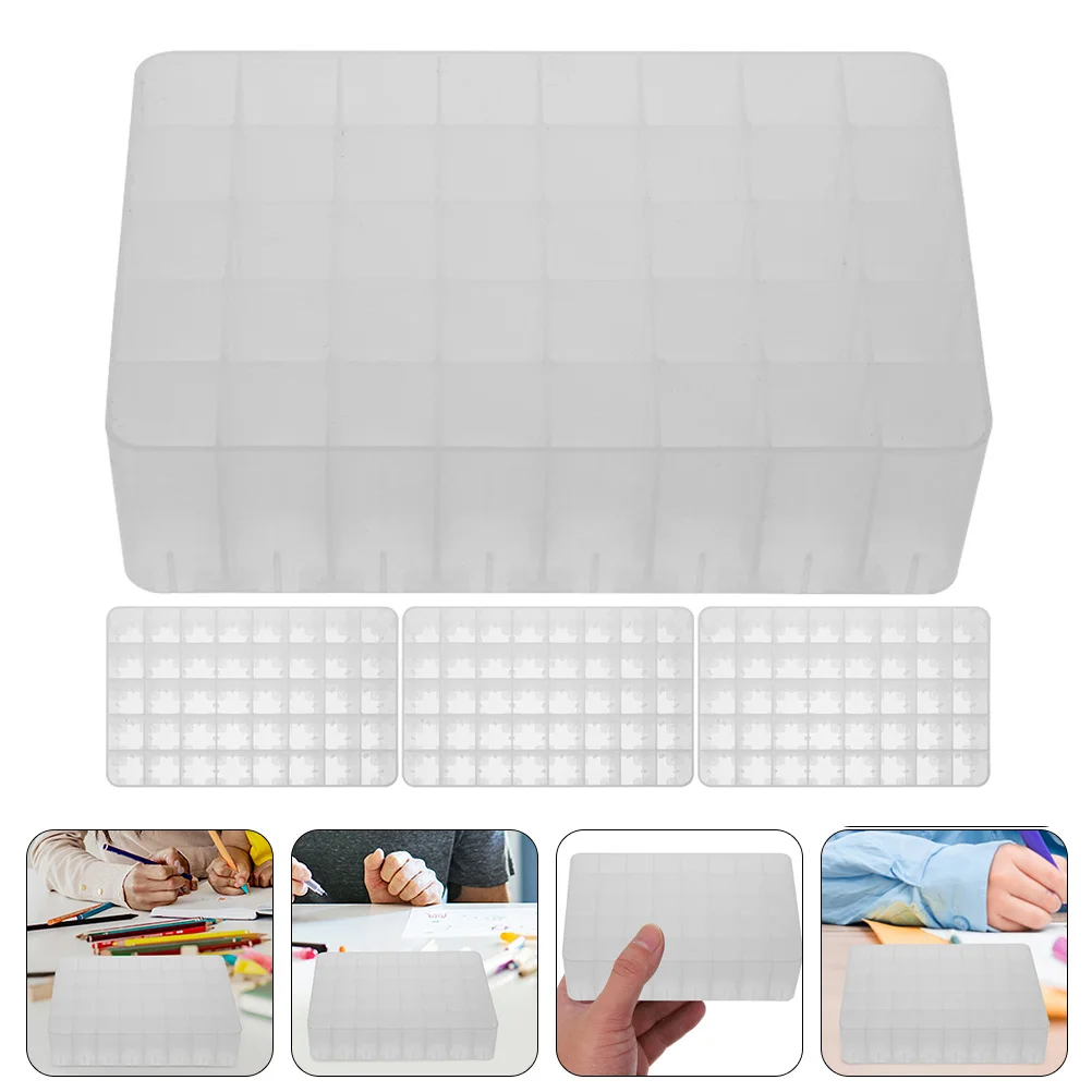 

Table Marker Storage Stationery Box Pen Stand for Student Pencil Organizer Plastic Use