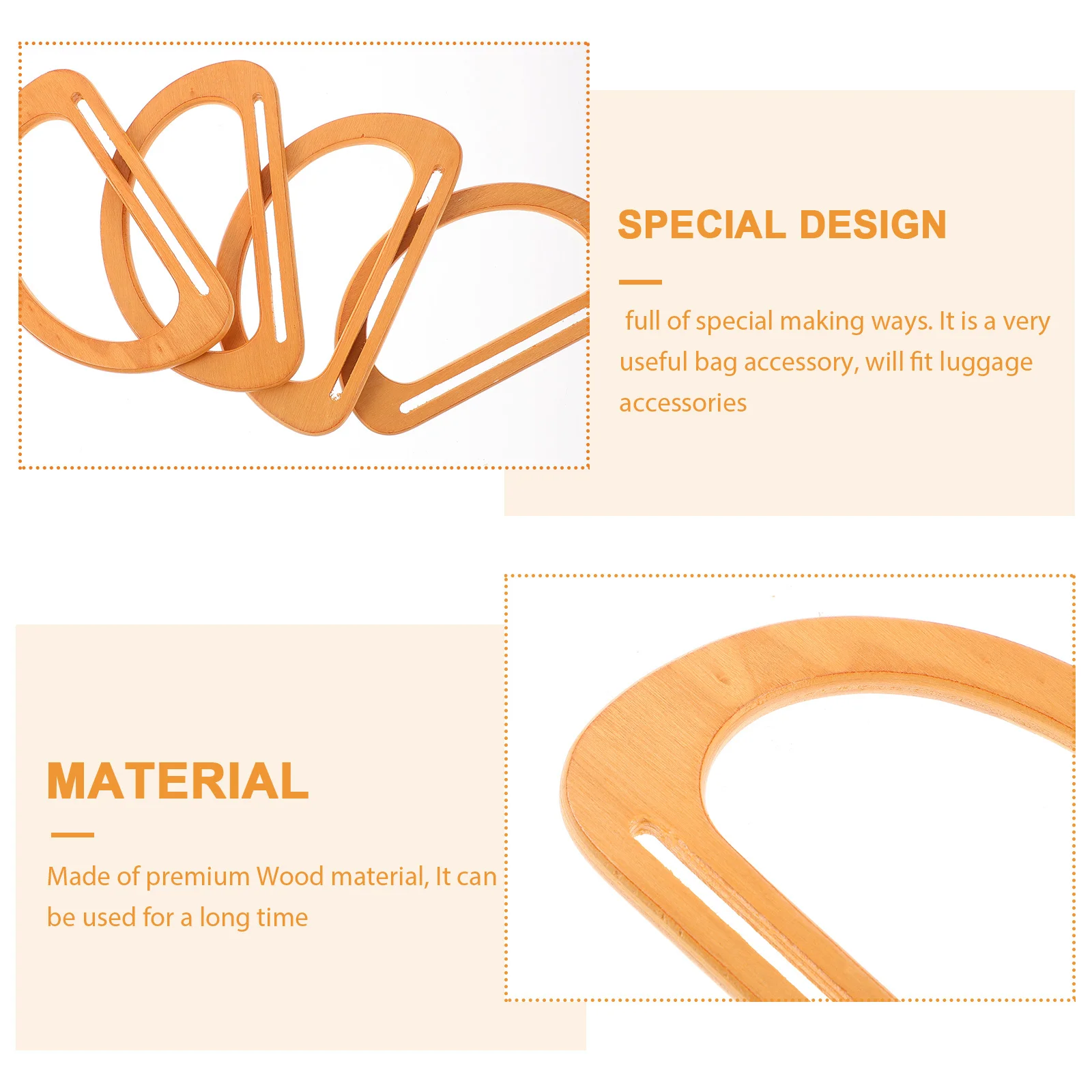 4 قطع من مقابض الحقائب ذات الشكل الصلب، ملحقات حقيبة اليد ذاتية الصنع، سهلة التركيب، خفيفة الوزن