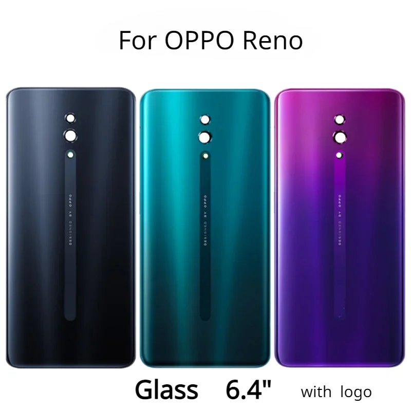 

Для OPPO Reno, задняя стеклянная задняя крышка батарейного отсека, корпус задней двери, замена, CPH1917, новая
