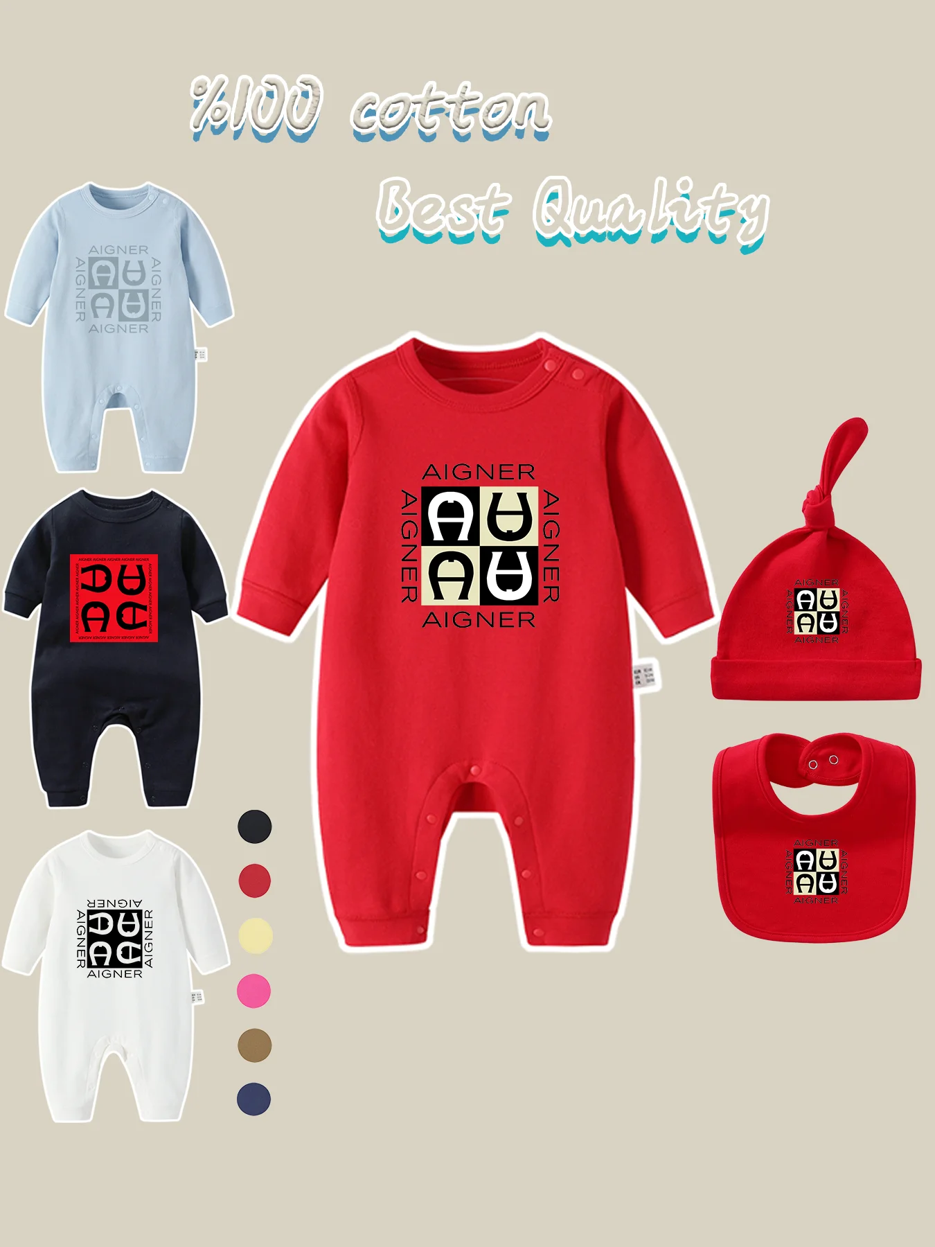 Newborns Romper 2025 Hot Sale Bib scarf Baby Boys Jumpsuit Hat Sets Autumn Long sleeves Soft Toddler Rompers Cotton Baby Clothes
