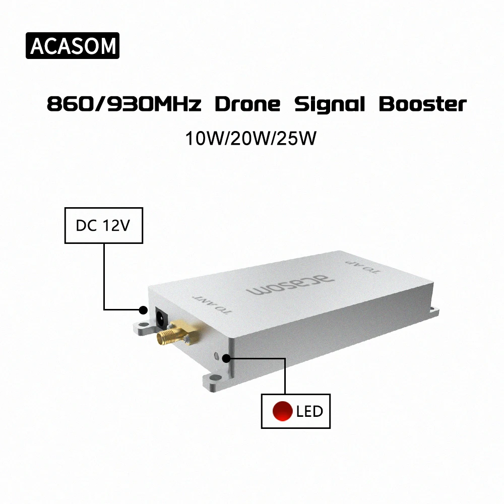 Amplificador de sinal FPV para Drone, Signal Booster, Range Extender, Transmissi de imagem Tarot FPV, 868MHz, 915MHz, 10W, 20W