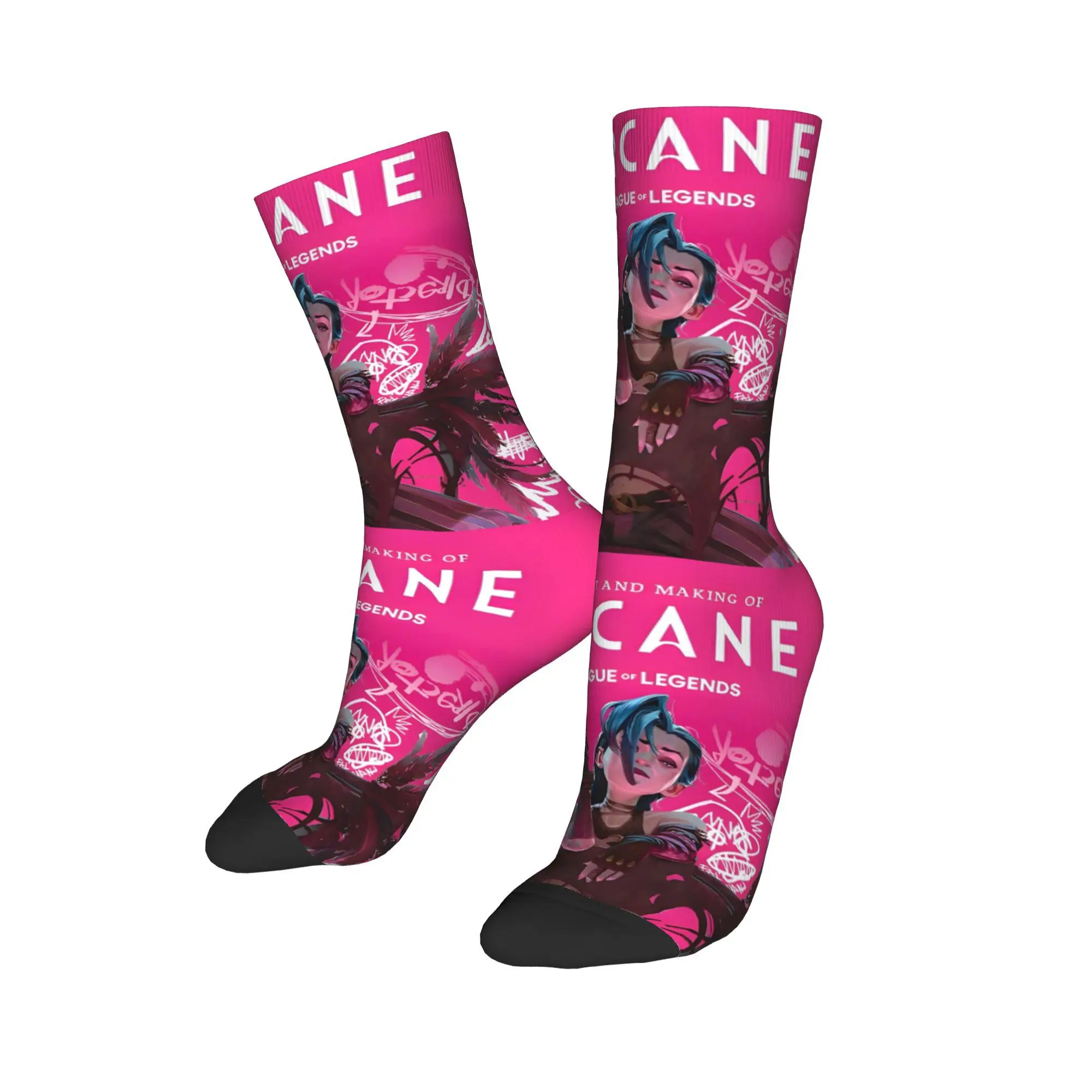 Retro Jinx Arcane Art Book Cover Basketball Socks Steampunk  Polyester Middle Tube Socks for Women Men Breathable