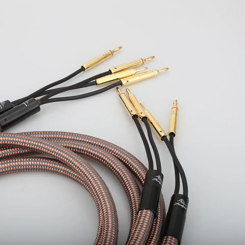 HIFI Accuphase 40th OCC Speaker Cable 2 Banana to 2 Banana Plug High Purity Copper Fever Audio Connecting Cable