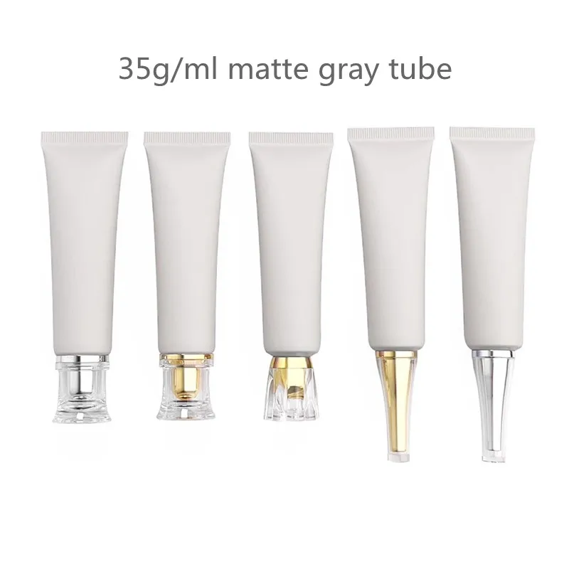 10-100pcs Empty 35g/ml Soft Hose &Tube Light Grey Squeeze Tube Acne Ointment Concealer Cream Cosmetic Container Travel