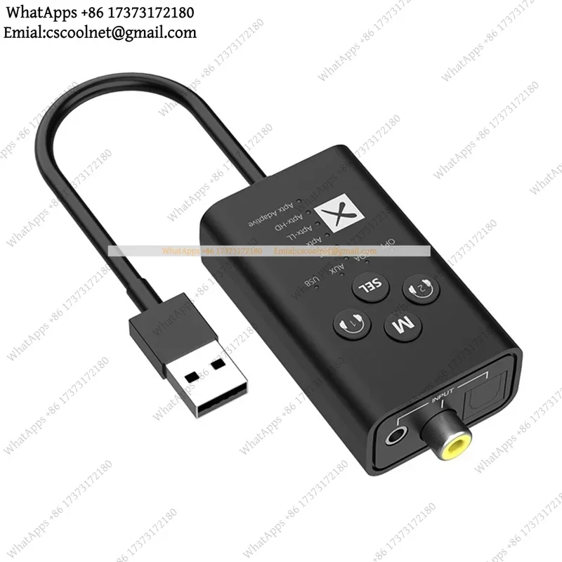 24Bit Bluetooth 5.2 Audio Transmitter aptX LL HD Adaptive USB 3.5mm AUX Optical Coaxial Wireless Adapter