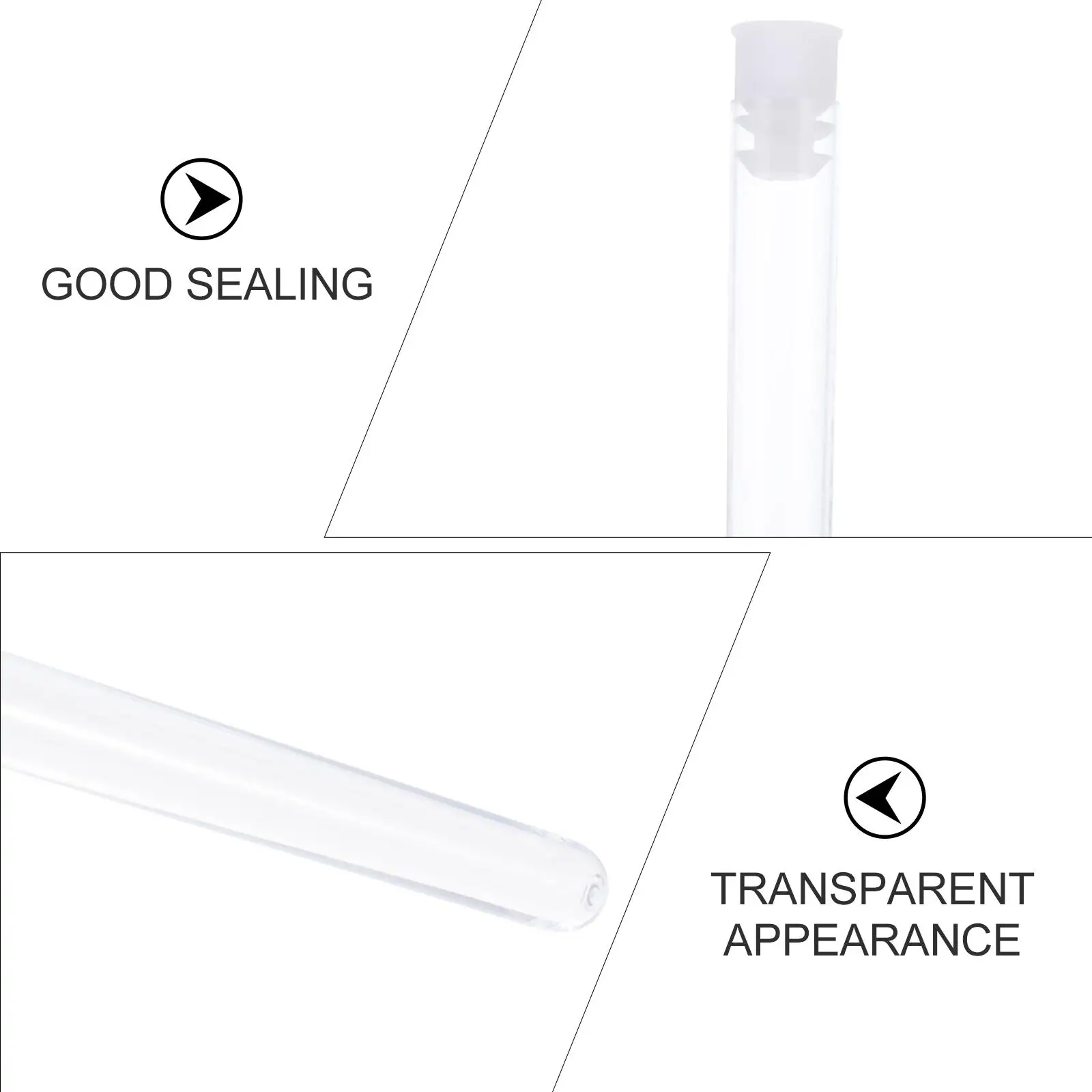 100 Pcs Plastic Test Tubes Clear Mini Tubes Science Lab Practical Transparent Small Bottles Disposable
