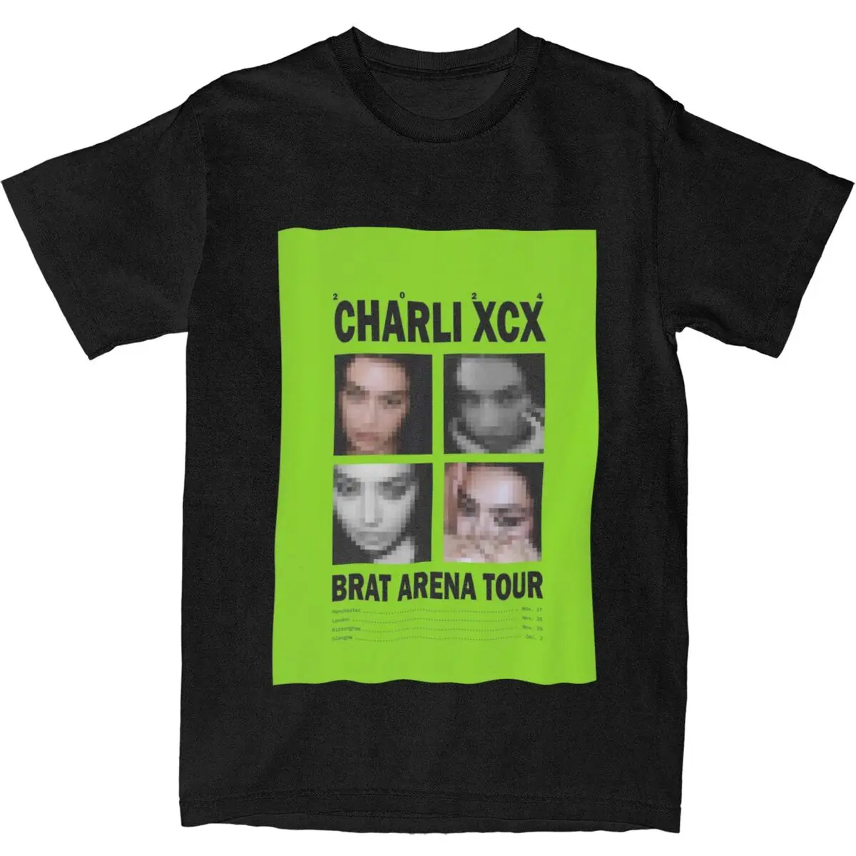 Charli Xcx Brat Tour 2024 100% Cotton T Shirts Novelty Tshirt for Adult Summer Y2K Funny Casual Short Sleeve Top Tees