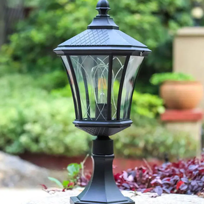 Retro Outdoor Pillar Lamp Landscape Porch Path Post Pillar Light Bollard Light Waterproof For Home Courtyard Villas