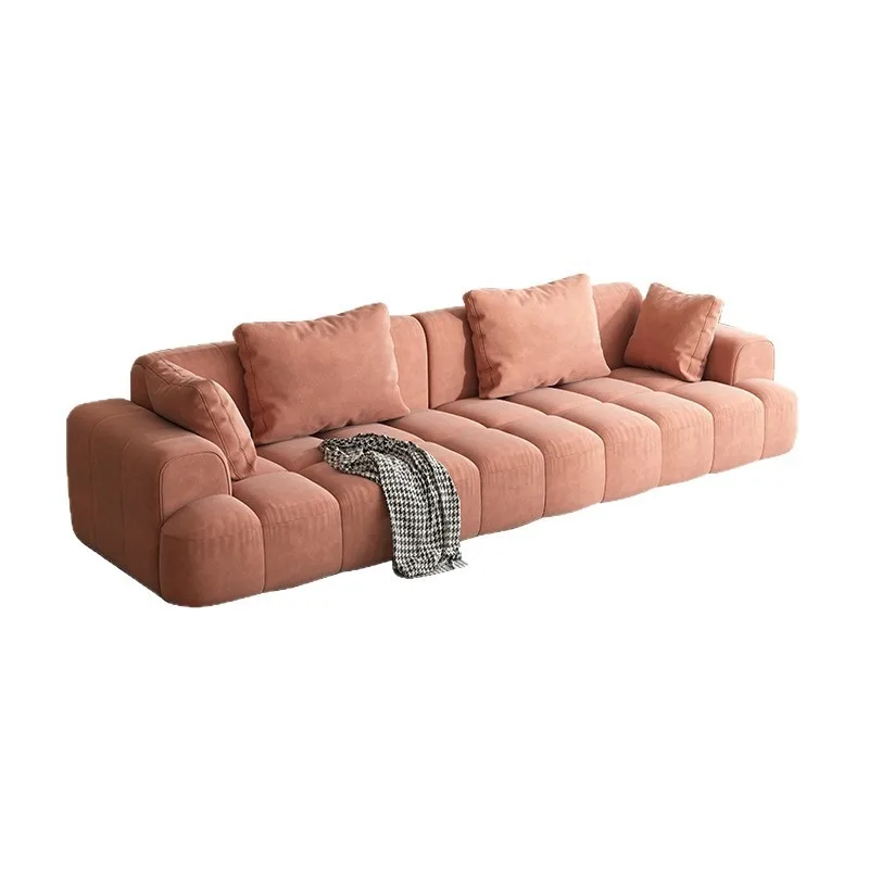 Compressed boneless sofa, cream wind simple modern wind puff sofa, living room double sofa light luxury