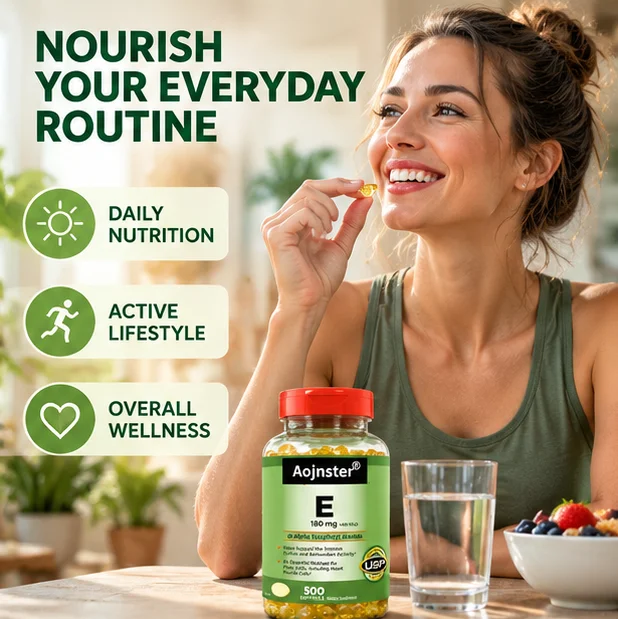 dl-Alpha Tocopheryl Acetate Vitamin E Softgels, 180mg (400 IU), Easy To Take, 500 Pieces, Large Capacity Dietary Supplement