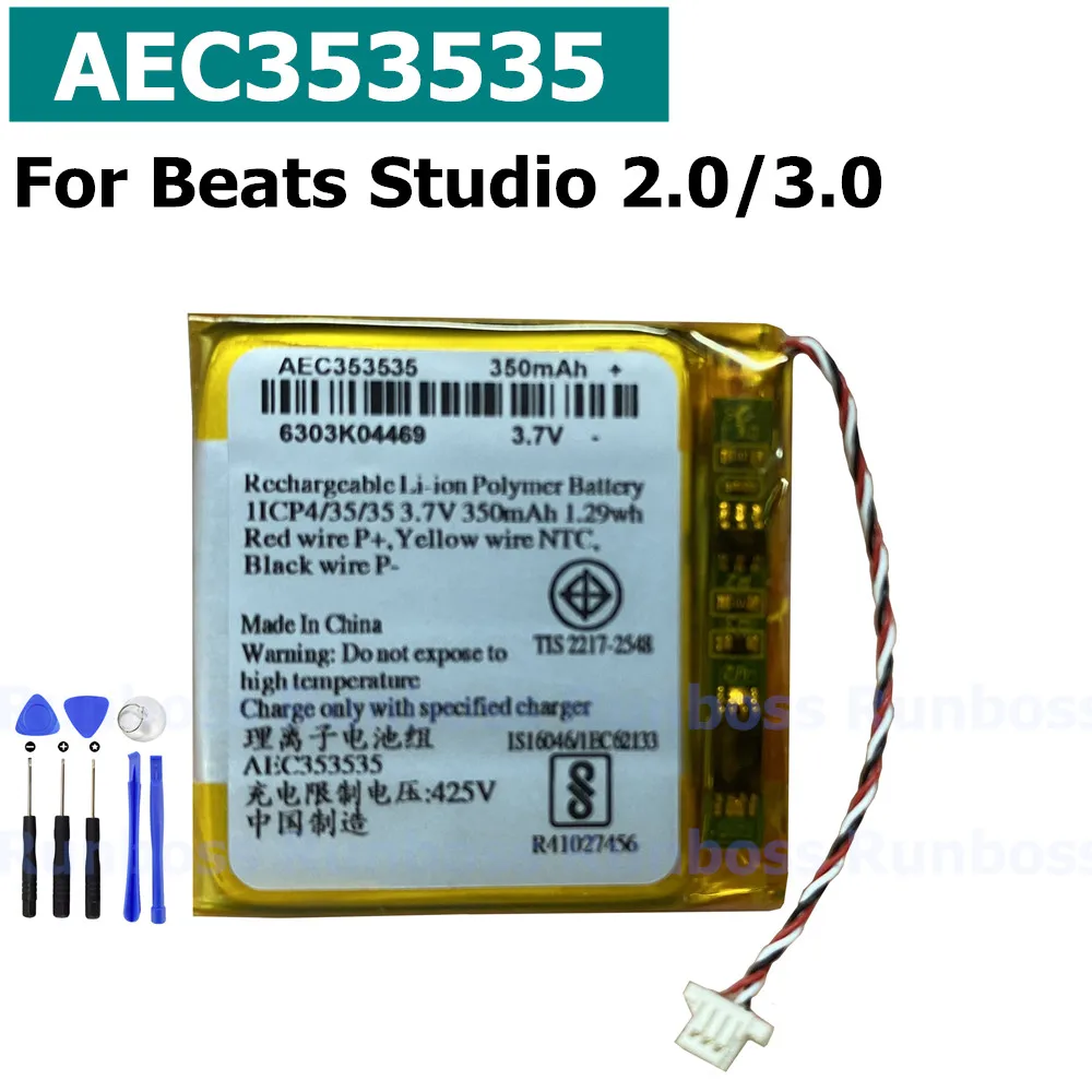 New AEC353535 Headset Battery AEC643333 for Beats Solo 2.0 3.0 Studio 2 3 Pro Solo2 3 Original Battery Wireless +tools