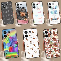 Cartoon Dachshund Sausage Dog Phone Case For Xiaomi Redmi Note 13 Pro 12 10 9 8 11 Pro 12S 11S 10S 9S 10A 9C 10C 12C 13C